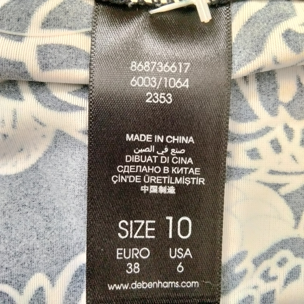 Debenhams Nwot Black And White Floral Print Bikini Bottom Women's Size 6 — image 8 of 8